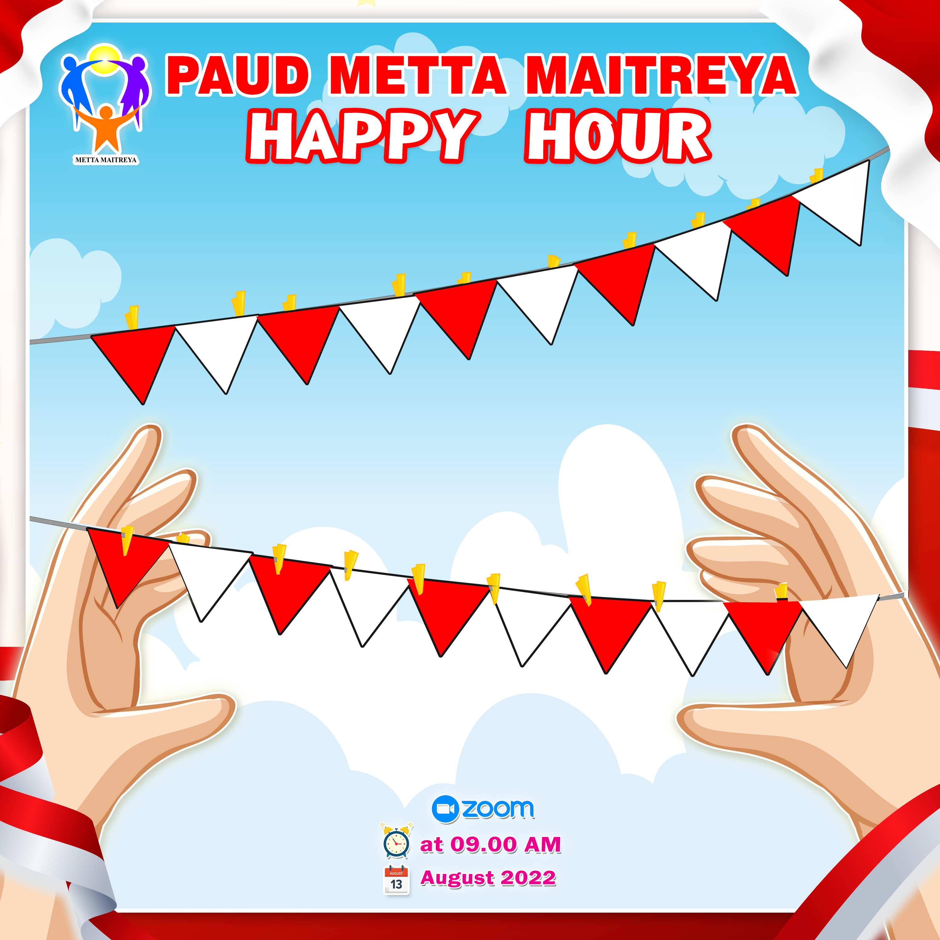 HAPPY HOUR | RED AND WHITE ORNAMENT